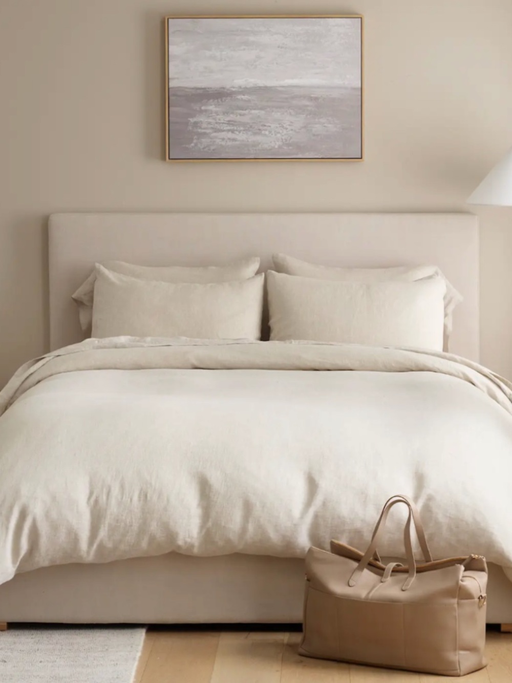 Quince European Linen Duvet Cover Set full/queen standard shams Natural Chambray - Picture 4 of 5